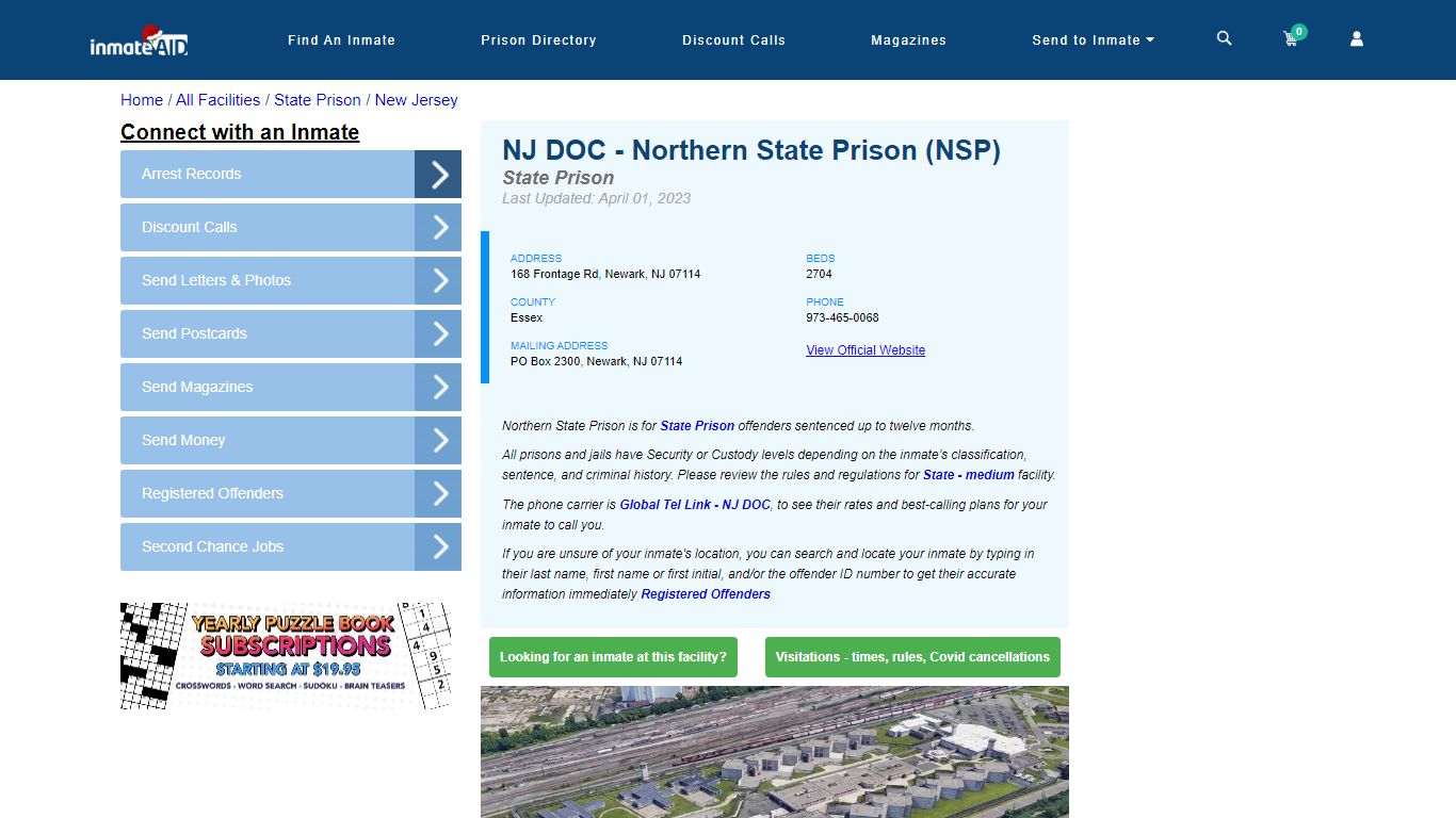 NJ DOC - Northern State Prison (NSP) & Inmate Search - Newark, NJ