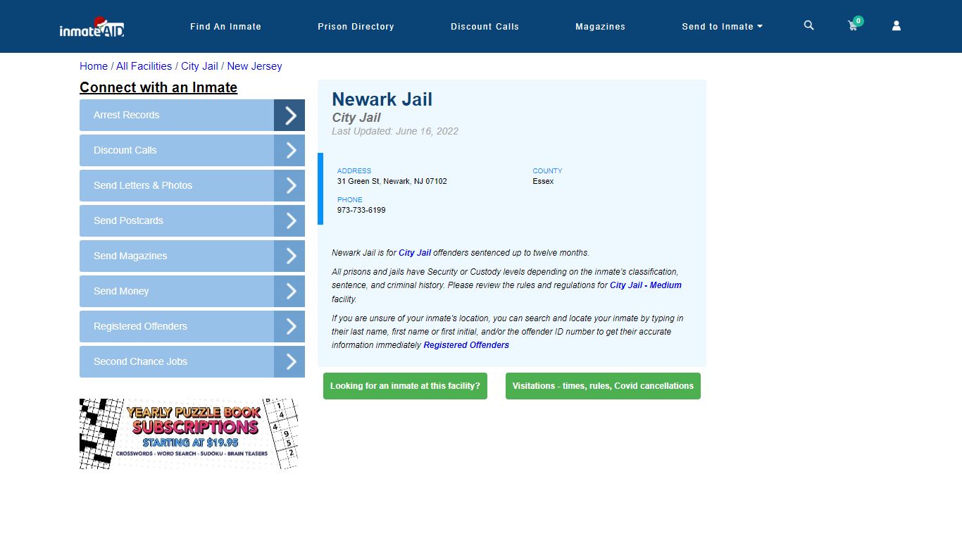 Newark Jail | Inmate Locator